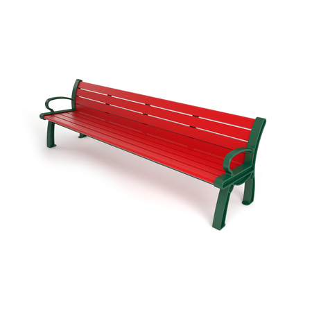 FROG FURNISHINGS Red 8' Heritage Bench with Green Frame PB 8REDGFHER